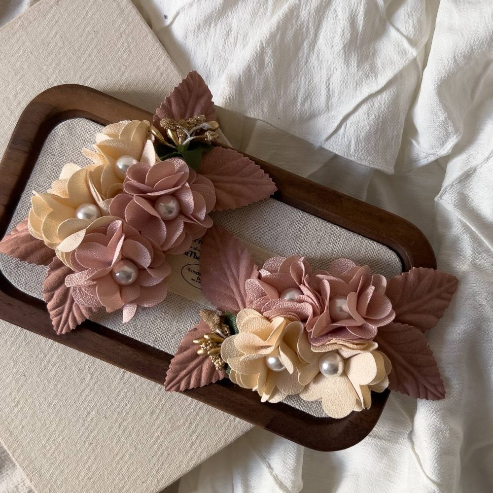 گیره انبری گل پارچه ای